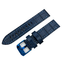 Шкіряний ремінець Vostok-Europe  Almaz / 22 мм / blue / blue buckle