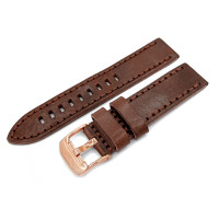 Шкіряний ремінець Vostok-Europe  Almaz / 22 мм / brown / rose buckle