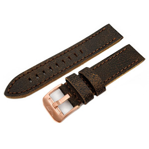 Кожаный ремешок Vostok-Europe  Almaz  / 22 мм / brown / rose buckle