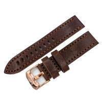 Шкіряний ремінець Vostok-Europe  Almaz / 22 мм / brown / rose buckle