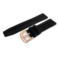 Силиконовый ремешок Vostok-Europe Almaz / NP1 / 22 мм / чорний / rose buckle