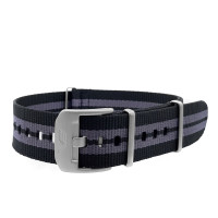 Нейлоновый ремешок Vostok-Europe Almaz / Rocket N1 / 23 мм / чорний / grey /  матова пряжка