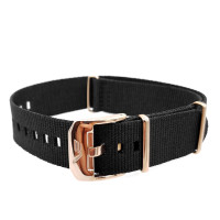 Нейлоновий ремінець Vostok-Europe Almaz / Rocket N1 / 23 мм / чорний / rose buckle