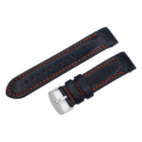 Шкіряний ремінець Vostok-Europe Anchar / 24 мм / dark blue / orange /  матова пряжка