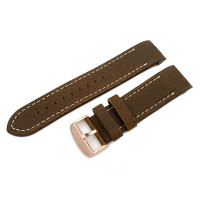 Кожаный ремешок Vostok-Europe  Anchar  / 24 мм / brown / white / rose buckle