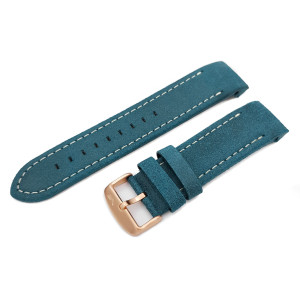 Кожаный ремешок Vostok-Europe  Anchar  / 24 мм / turquoise / white / rose buckle