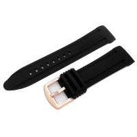 Силіконовий ремінець Vostok-Europe Anchar / 24 мм / чорний / rose buckle