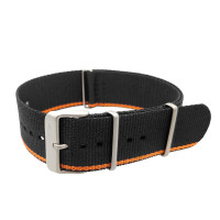 Нейлоновый ремешок Vostok-Europe Anchar / 24 мм / чорний / orange /  матова пряжка