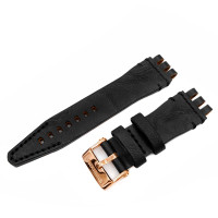 Кожаный ремешок Vostok-Europe  Energia Rocket  / 26 мм / чорний / black / rose buckle