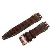 Кожаный ремешок Vostok-Europe  Energia Rocket  / 26 мм / brown / turquoise / rose buckle