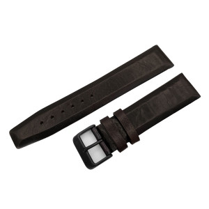 Кожаный ремешок Vostok-Europe  World Timer / Power Reserve  / 22 мм / dark brown / чорна пряжка