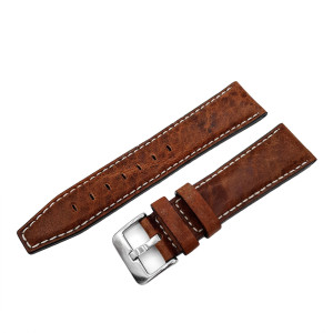 Кожаный ремешок Vostok-Europe  Limousine Open Balance  / 23 мм / brown / white / 