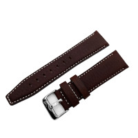 Шкіряний ремінець Vostok-Europe Limousine / 23 мм / dark brown / white / 