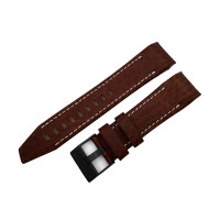 Шкіряний ремінець Vostok-Europe Mriya 2 / 24 мм / brown / white / чорна пряжка