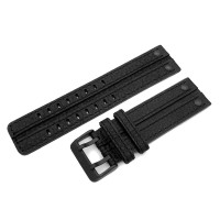 Шкіряний ремінець Vostok-Europe Expedition North Pole 1 / Everest / 24 мм / чорний / чорна пряжка