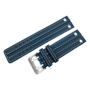 Кожаный ремешок Vostok-Europe  Expedition North Pole 1 / Everest  / 24 мм / petrol blue / white /  матова пряжка