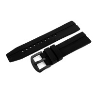 Силіконовий ремінець Vostok-Europe  Expedition North Pole 1 / Everest / 24 мм / чорний / чорна пряжка