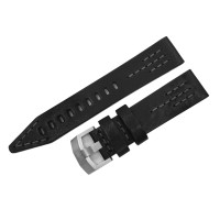 Кожаный ремешок Vostok-Europe  SSN-571 Nuclear Submarine  / 22 мм / чорний / grey /  матова пряжка