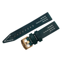 Шкіряний ремінець Vostok-Europe SSN-571 Nuclear Submarine / 22 мм / petrol blue / white / bronze buckle