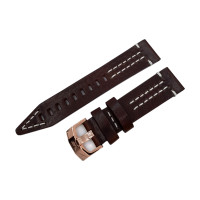 Шкіряний ремінець Vostok-Europe Rocket N1 / 23 мм / brown / white / rose buckle