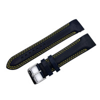 Шкіряний ремінець Vostok-Europe Rocket N1 / 23 мм / dark blue / yellow / 
