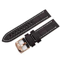 Кожаный ремешок Vostok-Europe  Space Race / Almaz  / 22 мм / brown / white / rose buckle