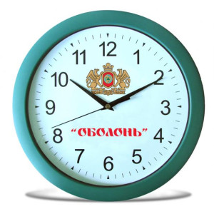 Настінний годинник з нанесеним логотипом ОБОЛОНЬ