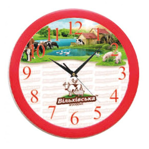 Настенные часы с нанесенным логотипом Вільхівська агрофірма