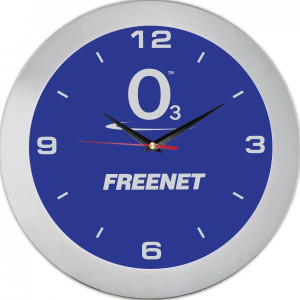 Настенные часы с нанесенным логотипом Freenet Blue